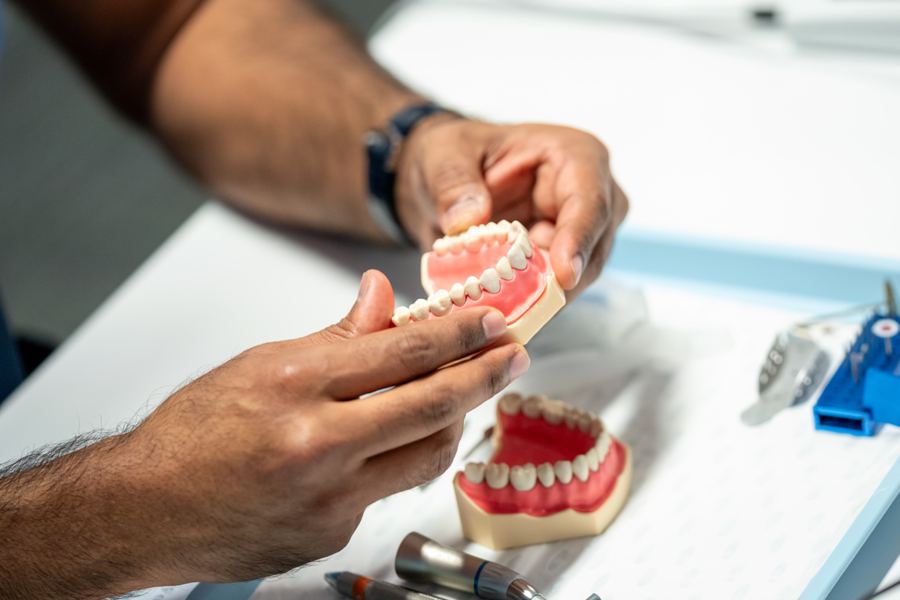 Hands-on training with dental models