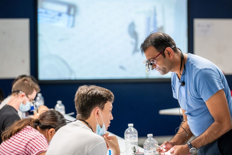Dr Sid guiding a participant at a course